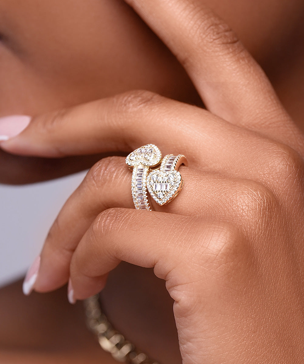 Gold Double Heart Ring - Main Image