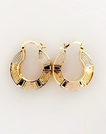 Small Tri-Colored Hoops