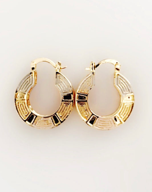 Small Tri-Colored Hoops