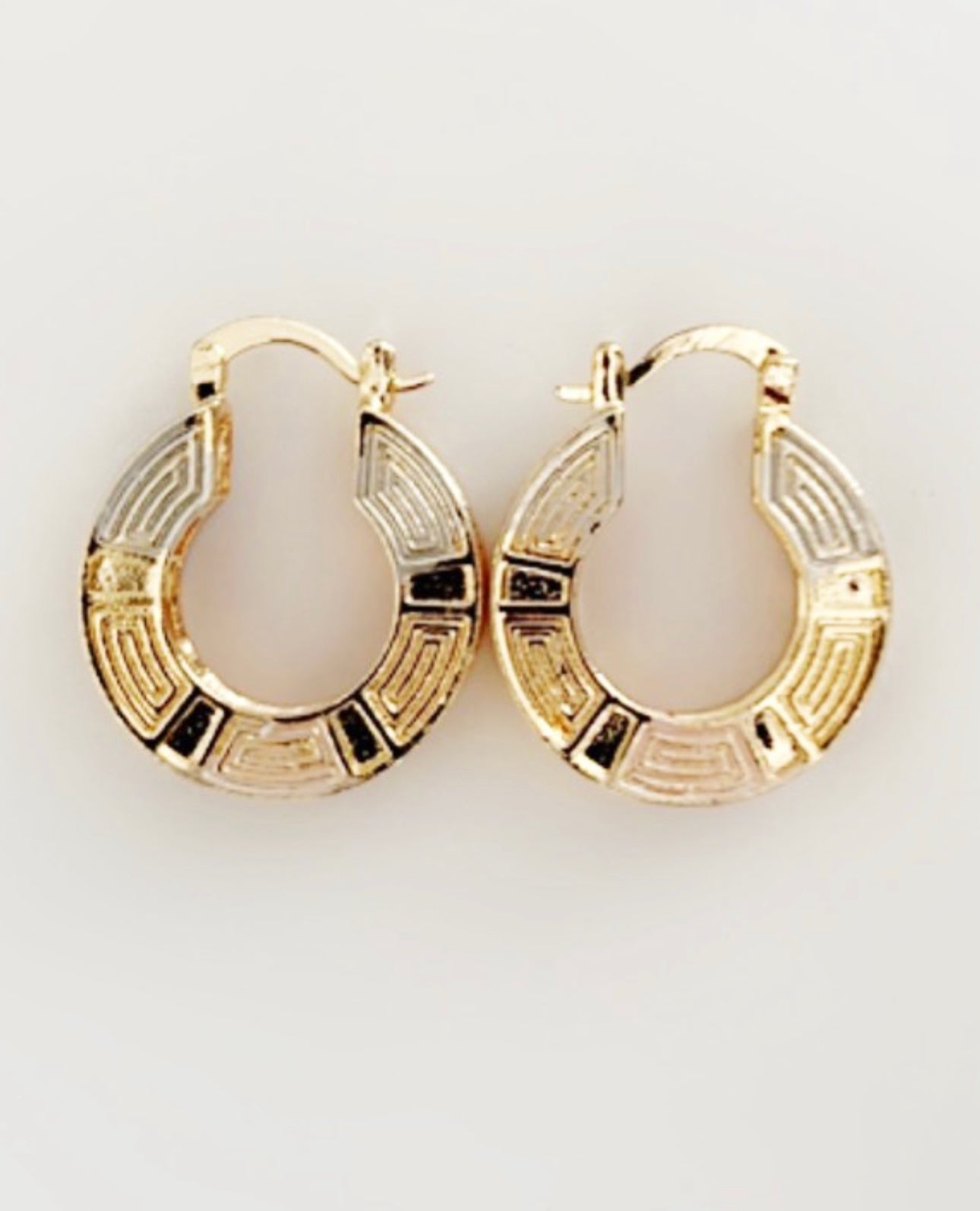 Small Tri-Colored Hoops