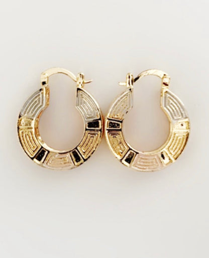 Small Tri-Colored Hoops