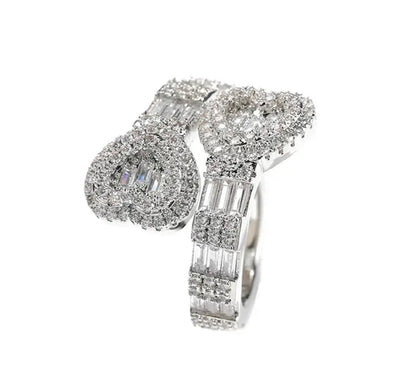 Silver Double Heart Ring